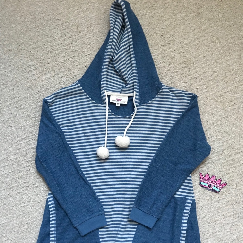 Jadelynn Brooke Blue Pom-Pom hoodie!